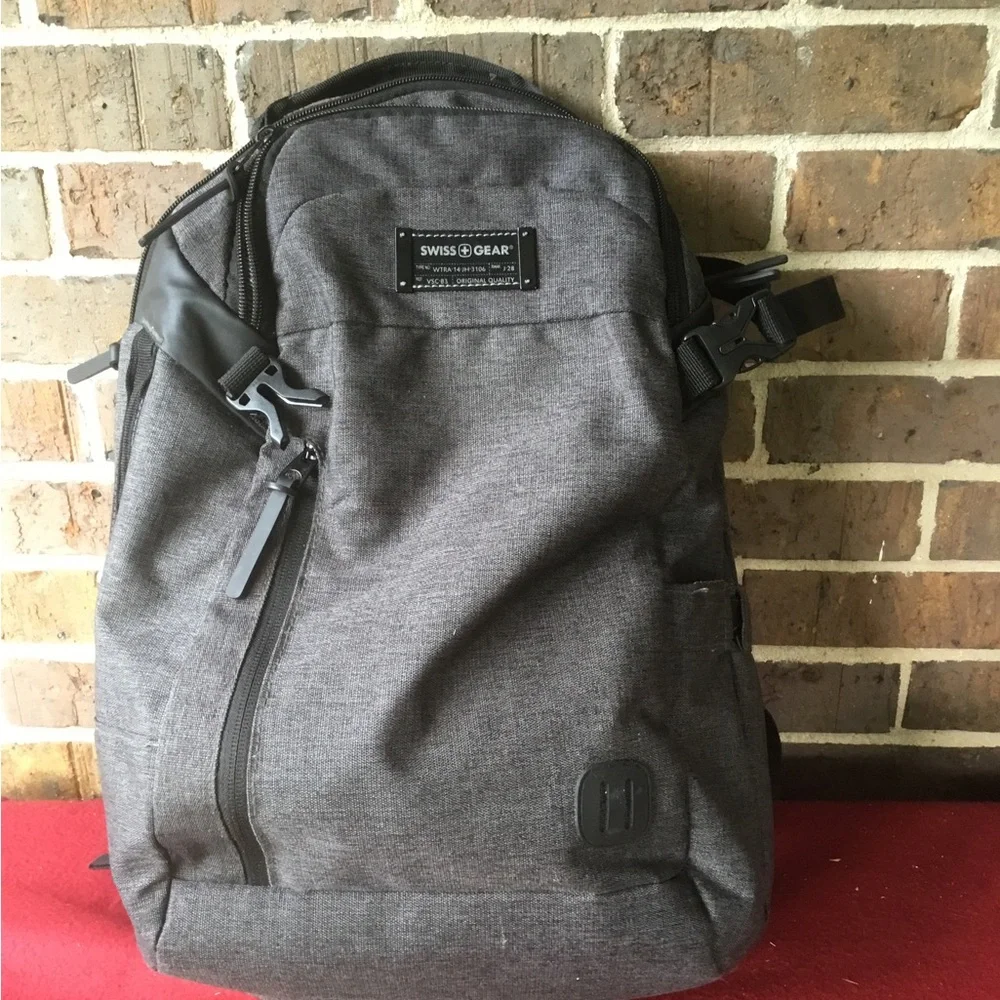 SwissGear Gray Heather Laptop Backpack with Black Accents